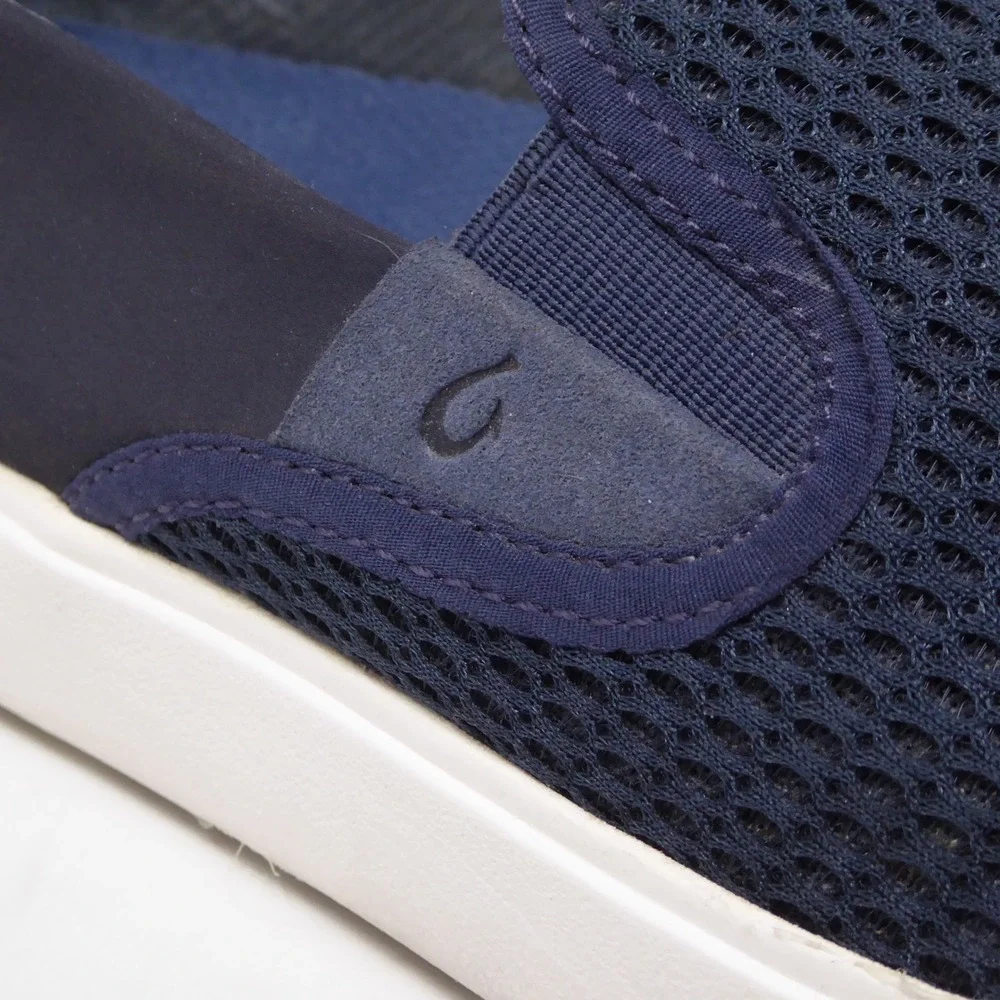 OluKai Mens Lae'ahi Slip On Shoes Navy Blue Mesh Breathable 9.5